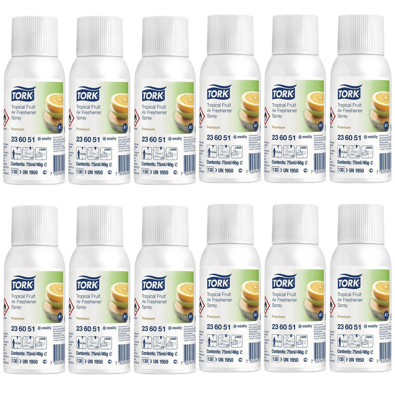 Tork Tropical Fruit Air Freshener Spray A1 75ml x 12 Cans/Carton 236051 - SuperOffice