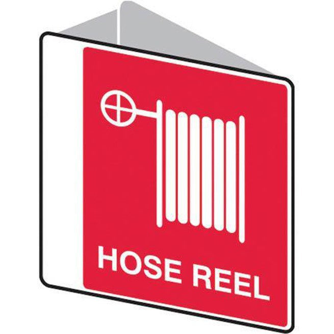 Trafalgar Double Sided Fire Sign Hose Reel 225x225mm B834624 - SuperOffice