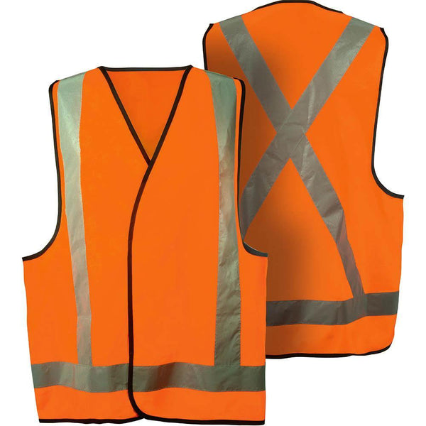 Trafalgar Hi-Vis Day Night Safety Vest Orange Large 102331 - SuperOffice