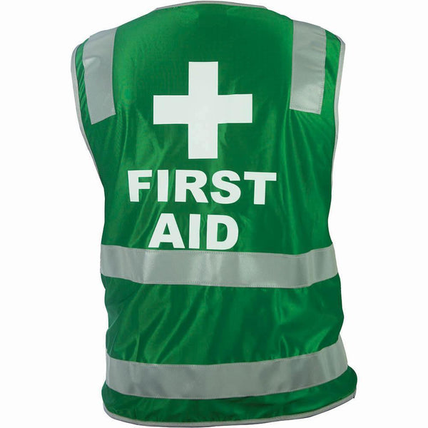 Trafalgar Hi-Vis First Aid Vest Medium Green 877738 - SuperOffice