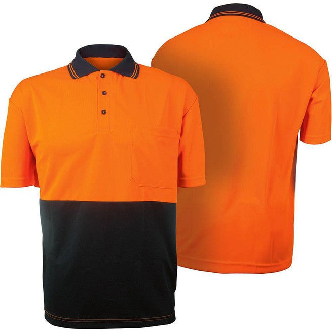 Trafalgar Hi-Vis Polo Shirt Orange/Navy 2Xl 102347 - SuperOffice