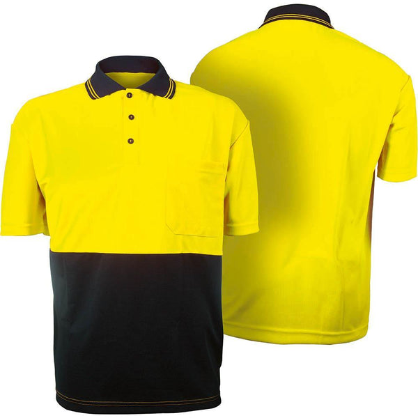 Trafalgar Hi-Vis Polo Shirt Yellow/Navy Large 102352 - SuperOffice