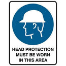 Trafalgar Mandatory Sign Head Protection 450x600mm B835020 - SuperOffice