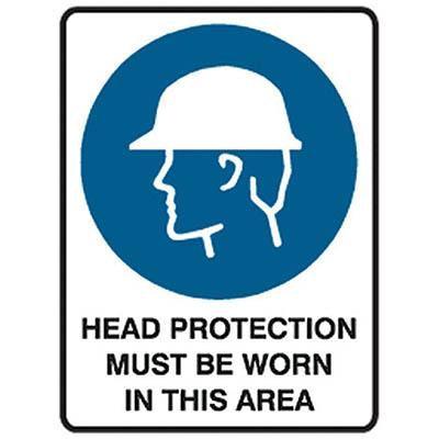 Trafalgar Mandatory Sign Head Protection 450x600mm B835020 - SuperOffice