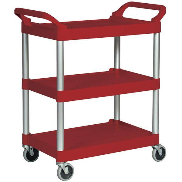 Trafalgar Utilty Cart Trolley 3 Shelf Red 850161 - SuperOffice