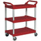 Trafalgar Utilty Cart Trolley 3 Shelf Red 850161 - SuperOffice