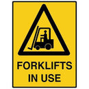 Trafalgar Warning Sign Forklifts In Use 450 X 300Mm B833887 - SuperOffice