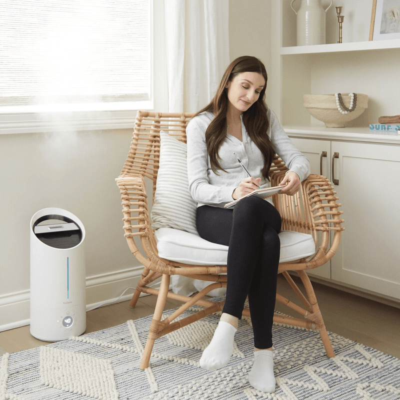 Humidifier with online humidity monitor