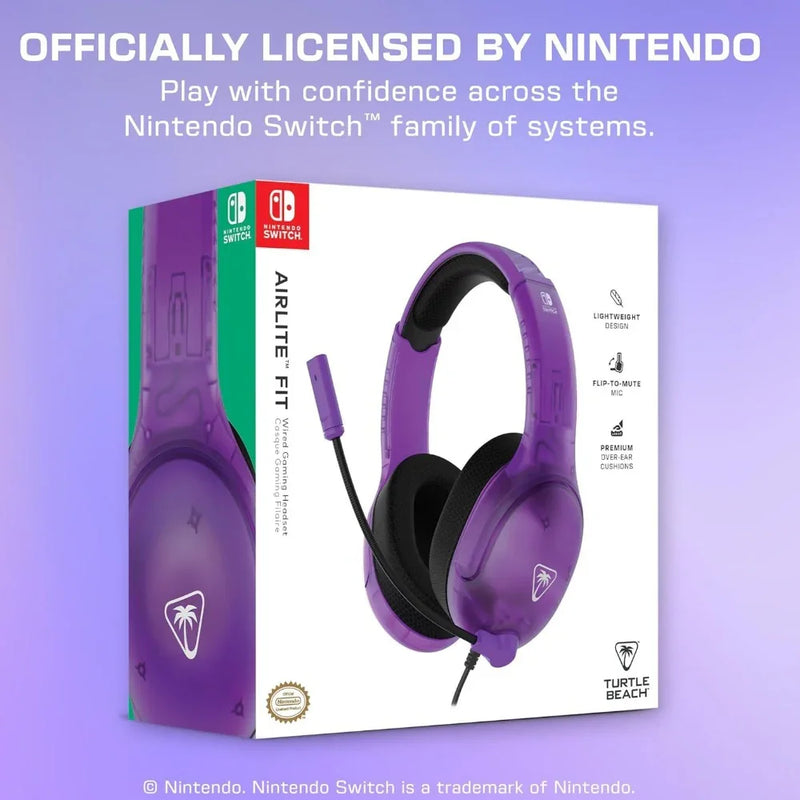 Turtle Beach Gaming Headset for Nintendo Switch Airlite Fit Wired Ghost Purple 170876 - SuperOffice