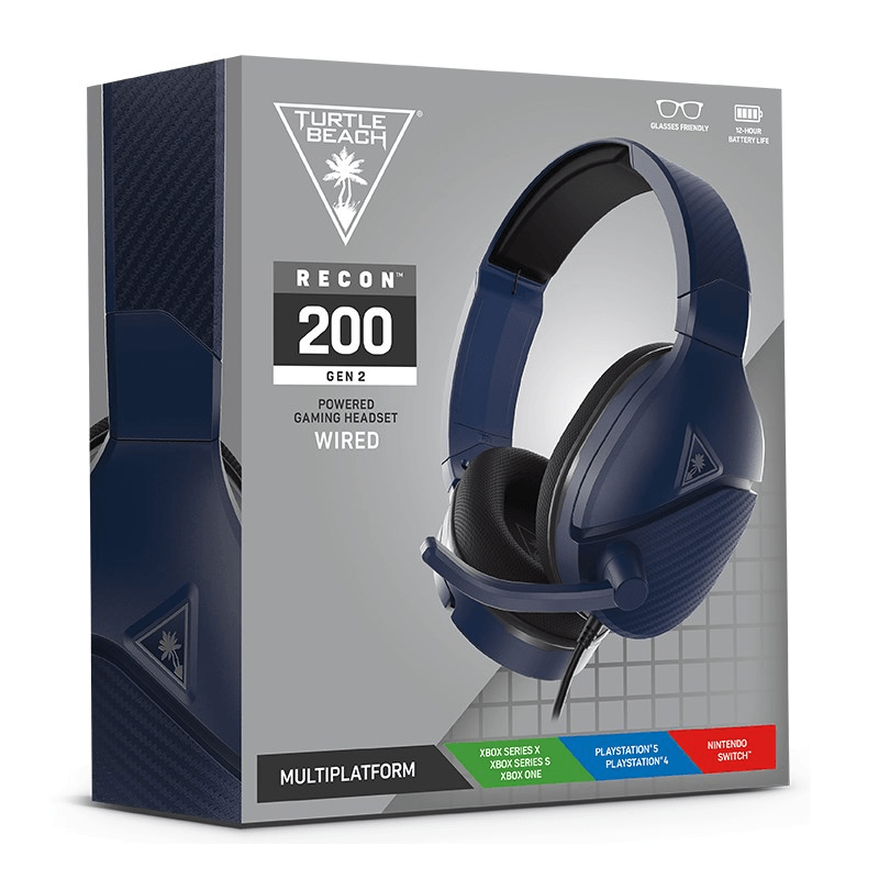 Turtle Beach Recon 200 Gen 2 Universal Headset Headphones Microphone XBOX PS4 PS5 Blue FS-TBS-6310-01 - SuperOffice