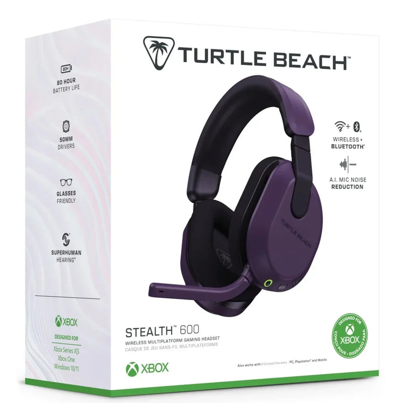 Turtle Beach Stealth 600 Headset Gaming Gen 3 Wireless Xbox PlayStation PC Purple 170870 - SuperOffice