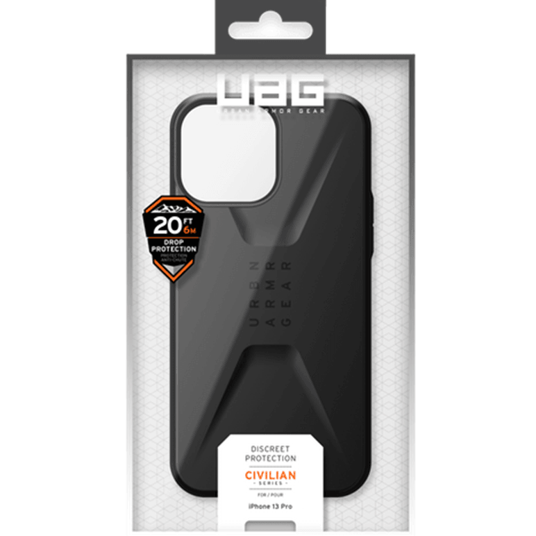 UAG Urban Armor Gear Civilian Series Protective Case iPhone 13 Pro 6.1" Black Orange 11317D114040 - SuperOffice
