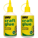 UHU Craft Glue Art School Kids Quick Setting 250mL Bottle 2 Pack 3349203 (2 Pack) - SuperOffice
