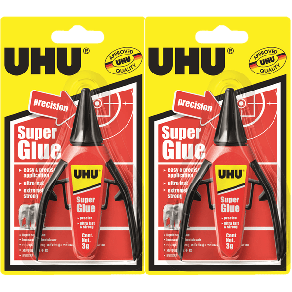 UHU Precision Applicator Super Glue 3g 2 Pack Precise 33-37610 (2 Pack) - SuperOffice