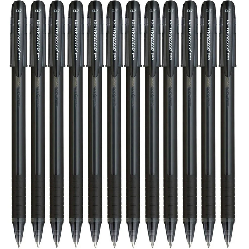 Uni-Ball 101 Jetstream Rollerball Stick Pen Fine 0.7mm Black Box 12 SX101FBK (Box 12) - SuperOffice