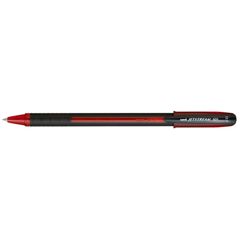 Uni-Ball 101 Jetstream Rollerball Stick Pen Fine 0.7mm Red Box 12 SX101FR (Box 12) - SuperOffice