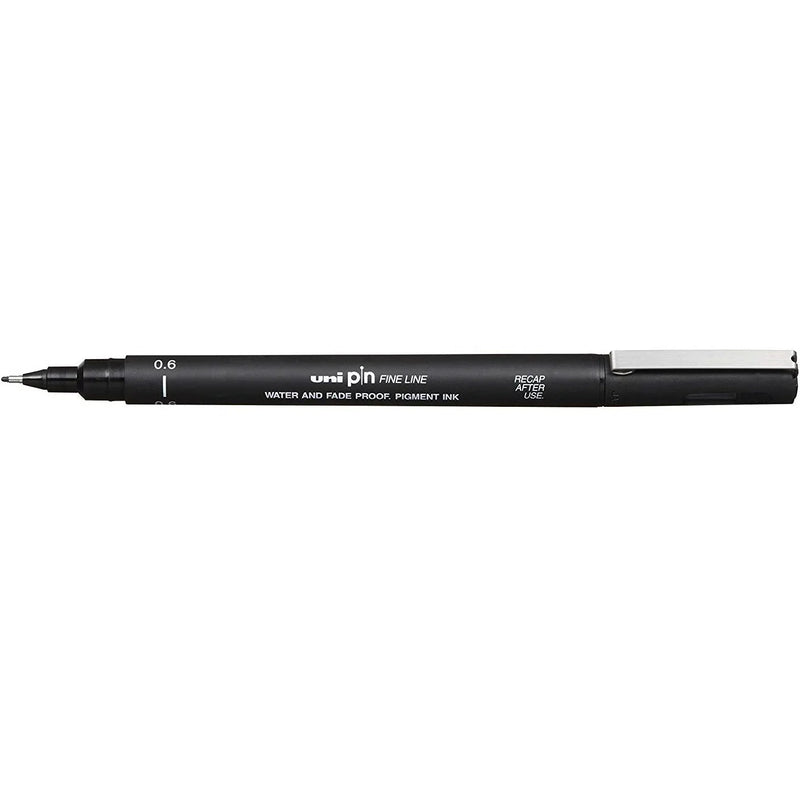 Uni-Ball 200 Pin Fineliner Fine Line Pen 0.6mm Black Box 12 PIN06200BK (Box 12) - SuperOffice