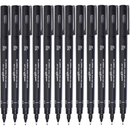 Uni-Ball 200 Pin Fineliner Pen 0.8mm Thin Black Box 12 PIN08200BK - SuperOffice