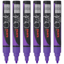 Uni-Ball Chalk Marker Bullet Tip 2.5mm Violet Purple 6 Pack PWE5MV (6 Pack) - SuperOffice