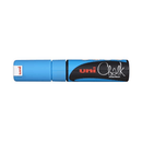 Uni-Ball Chalk Marker Chisel Tip 8mm Light Blue 6 Pack PWE8K PWE8KLB (6 Pack) - SuperOffice