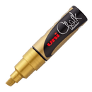 Uni-Ball Chalk Marker Chisel Tip 8mm Thick Gold 6 Pack PWE8K PWE8KGD (6 Pack) - SuperOffice