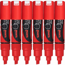 Uni-Ball Chalk Marker Chisel Tip 8mm Thick Red 6 Pack PWE8K PWE8KR (6 Pack) - SuperOffice