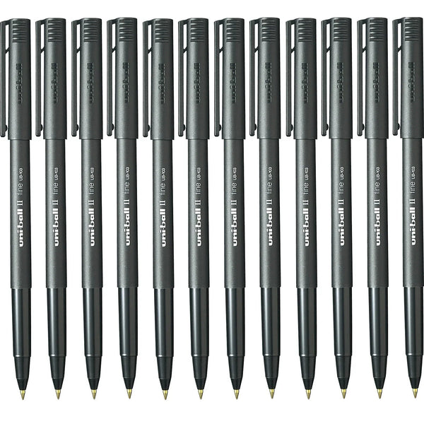 Uni-Ball II Liquid Ink Rollerball Pen 0.7mm Black Box 12