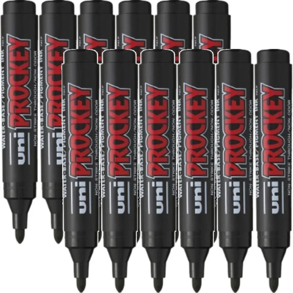 Uni-Ball PM-122 Prockey Permanent Markers Bullet 1.8mm Black Box 12 PM122BK (Box 12) - SuperOffice