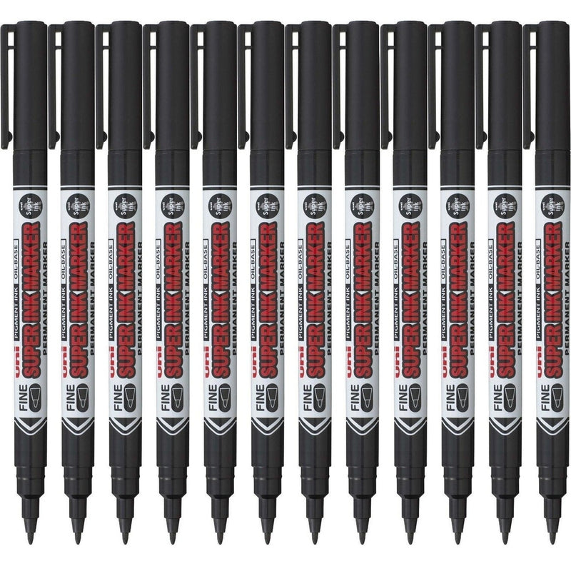 Uni-Ball PNA-125 Super Ink Permanent Marker Fine Black Box 12 PNA125BK (Box 12) - SuperOffice