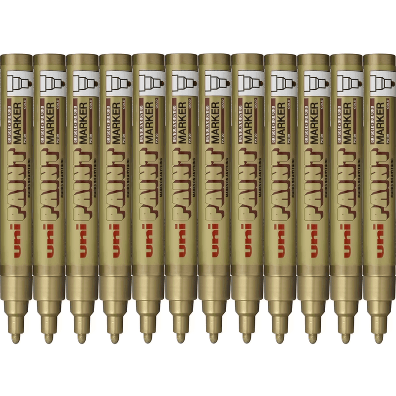 Uni-Ball PX-20 Paint Marker Bullet Tip 2.2mm Gold UNI PX20 Box 12 PX20GD (Box 12) - GOLD - SuperOffice