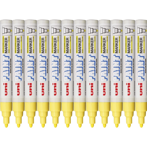 Uni-Ball PX-20 Paint Marker Bullet Tip 2.2mm Yellow UNI PX20 Box 12 PX20Y (Box 12) - YELLOW - SuperOffice
