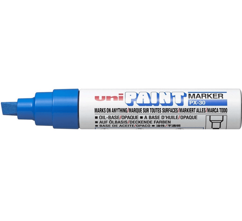 Uni-Ball PX-30 Paint Marker Chisel Tip 8mm Bold Blue Box 6 PX30BBL (Box 6) - SuperOffice