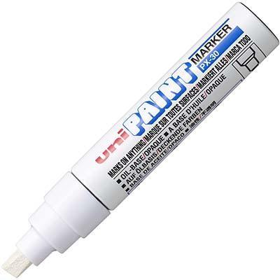 Uni-Ball Px-30 Paint Marker Chisel Tip 8Mm White PX30BWH - SuperOffice