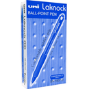 Uni-Ball SN-100 Laknock Retractable Ballpoint Pen Medium 1.0mm Blue Box 12 SN100MBL (1.0mm Blue Box 12) - SuperOffice