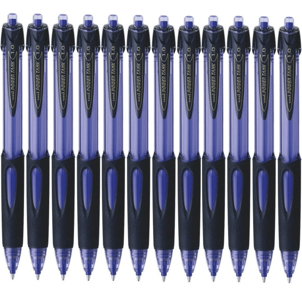 Uni-Ball SN220 Power Tank Retractable Ballpoint Pen Medium 1.0mm Blue Box 12 SN220MBL (Box 12) - SuperOffice