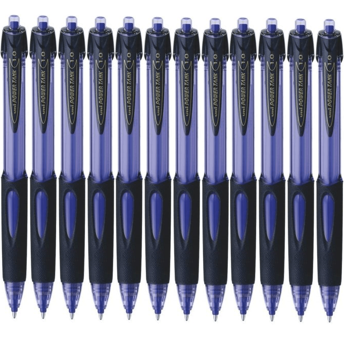 Uni-Ball SN220 Power Tank Retractable Ballpoint Pen Medium 1.0mm Blue Box 12 SN220MBL (Box 12) - SuperOffice