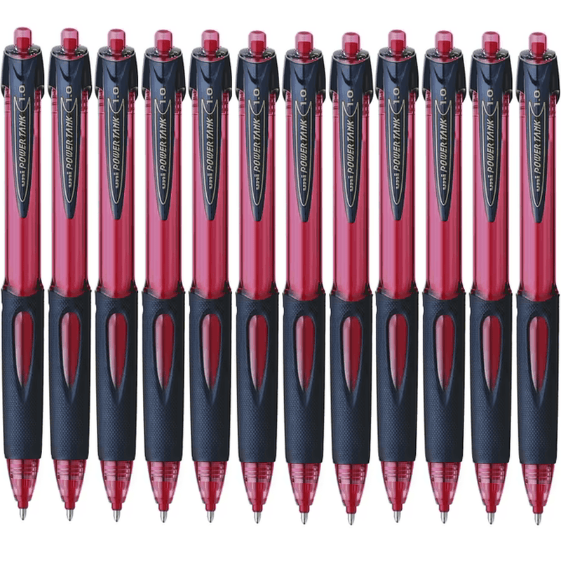 Uni-Ball SN220 Power Tank Retractable Ballpoint Pen Medium 1.0nm Red Box 12 SN220MR (Box 12) - SuperOffice