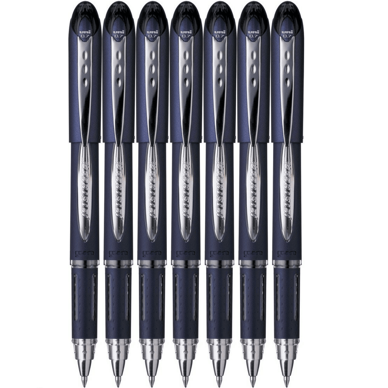 Uni-Ball SX217 Jetstream Rollerball Pen Fine 0.7mm Black Box 7 SX-217BK (Box 7) - SuperOffice