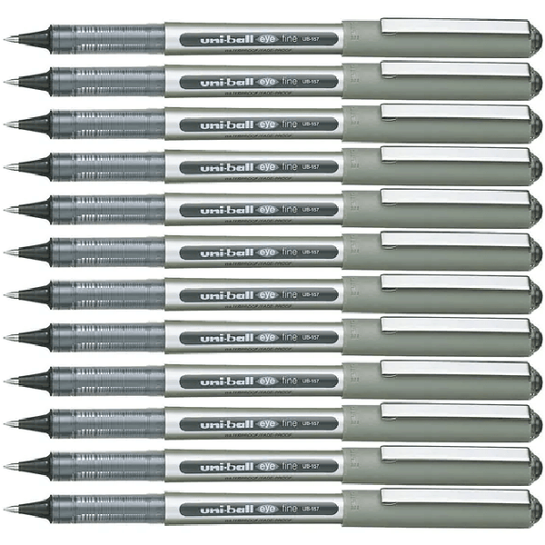 Uni-Ball UB157 Eye Liquid Ink Pen Rollerball Fine 0.7mm Black Box 12 UB157BK (Box 12) - SuperOffice