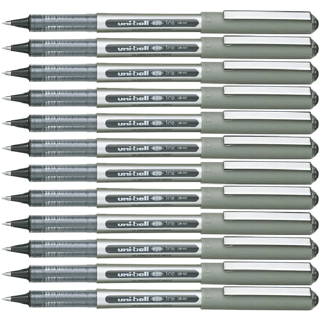 Uni-Ball UB157 Eye Liquid Ink Pen Rollerball Fine 0.7mm Black Box 12 UB157BK (Box 12) - SuperOffice