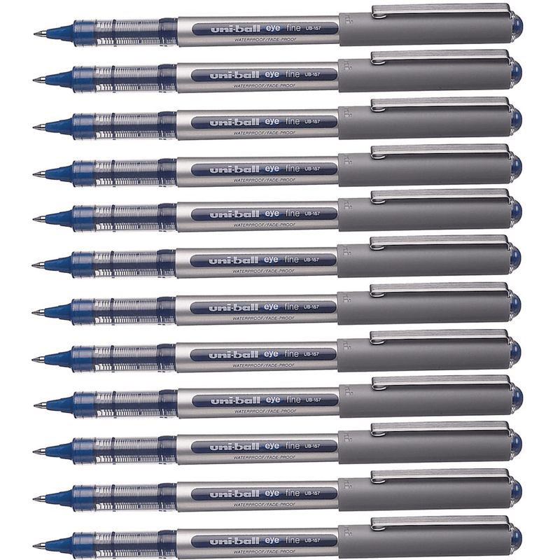 Uni-Ball UB157 Eye Liquid Ink Pen Rollerball Fine 0.7mm Blue Box 12 UB157BL (Box 12) - SuperOffice