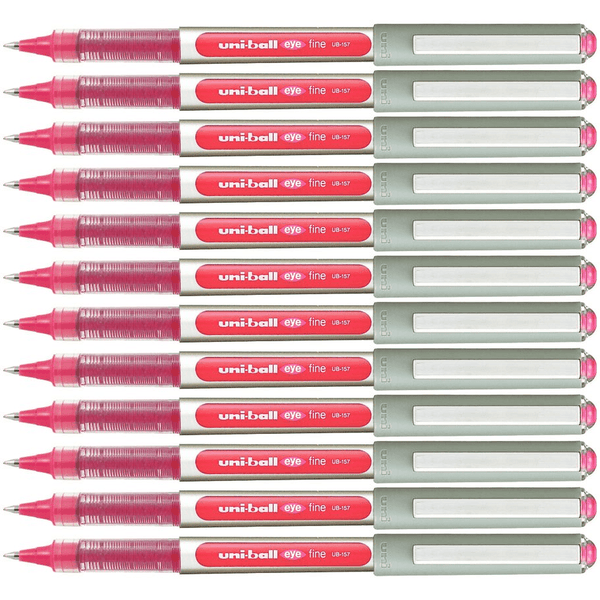 Uni-Ball UB157 Eye Liquid Ink Pen Rollerball Fine 0.7mm Pink Box 12 UB157P (Box 12) - SuperOffice