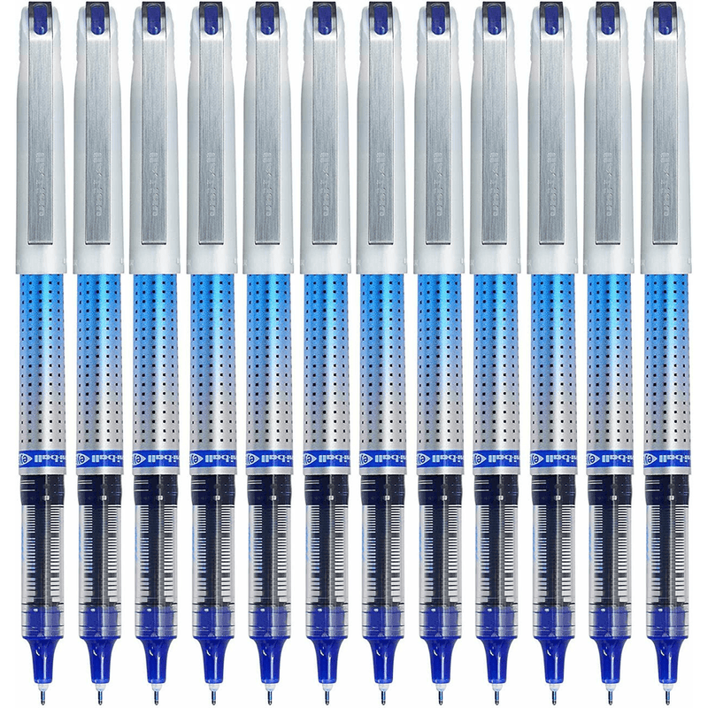 Uni-Ball UB187S Rollerball Eye Needle Liquid Ink Pen Fine 0.7mm Blue Box 12 UB187SBL (Blue Box 12) - SuperOffice