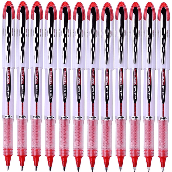 Uni-Ball UB200 Vision Elite Rollerball Pen Fine 0.8mm Red Box 12 BULK UB200R (Box 12) - SuperOffice