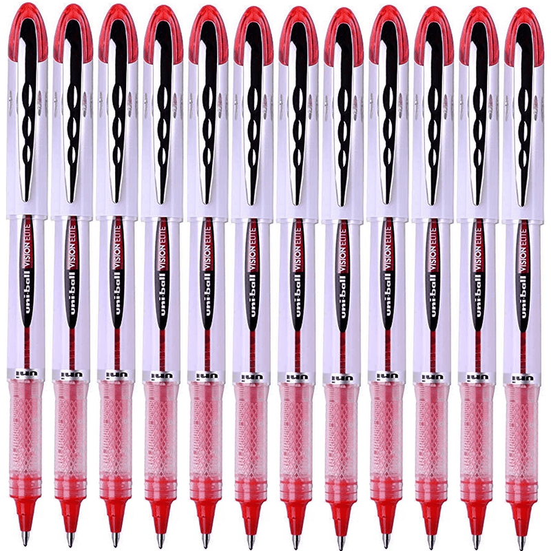 Uni-Ball UB200 Vision Elite Rollerball Pen Fine 0.8mm Red Box 12 BULK UB200R (Box 12) - SuperOffice