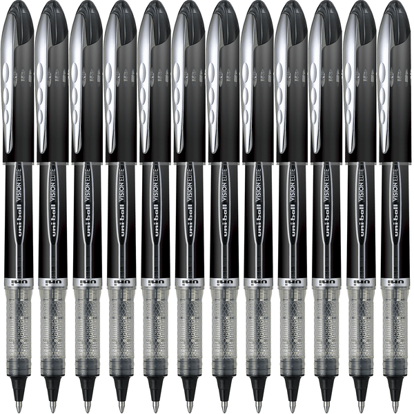 Uni-Ball UB205 Vision Elite Rollerball Pen Extra Fine 0.5mm Black Box 12 UB205BK (Black Box 12) - SuperOffice
