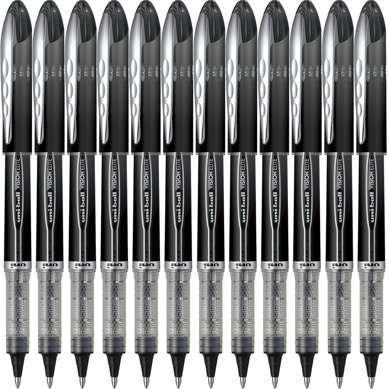 Uni-Ball UB205 Vision Elite Rollerball Pen Extra Fine 0.5mm Black Box 12 UB205BK (Black Box 12) - SuperOffice