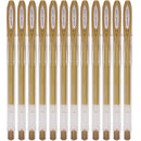 Uni-Ball UM120 Signo Gel Ink Rollerball Pen 0.5mm Metallic Gold Box 12 UM120NMGD (Box 12) - SuperOffice