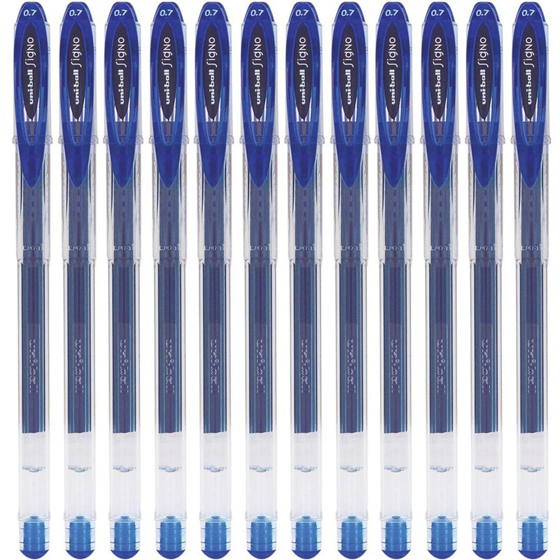 Uni-Ball UM120 Signo Gel Ink Rollerball Pen 0.7mm Blue Box 12 UM120BL (Box 12) - SuperOffice