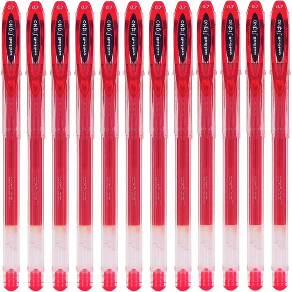 Uni-Ball Um120 Signo Gel Ink Rollerball Pen 0.7mm Red Box 12 UM120R (Box 12) - SuperOffice